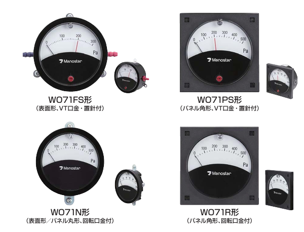 Manostar山本电机-平板式小型微差圧計WO71型